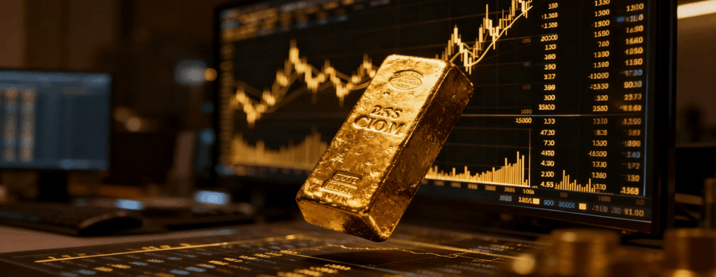 實體黃金投資金條與金飾展示---Ultima Markets